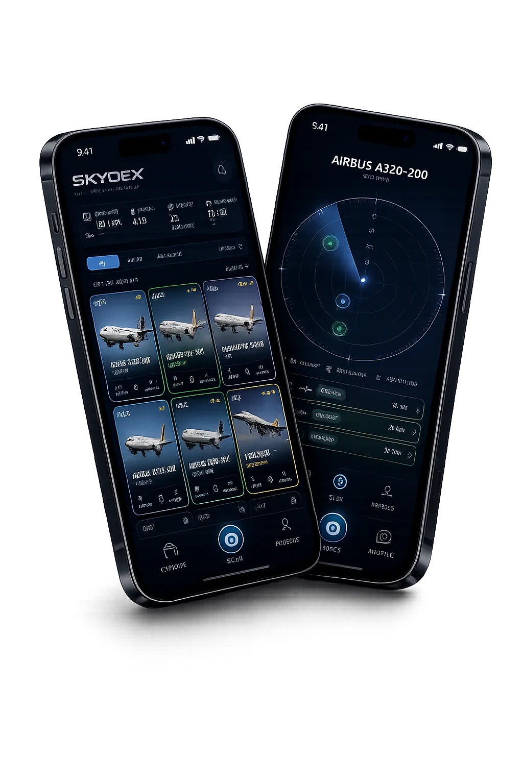 L'app Wingtip : le Hangar de cartes et le radar des avions à proximité
